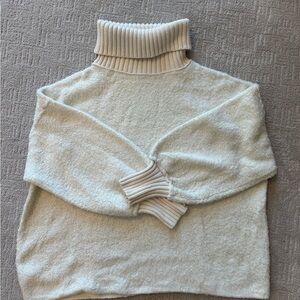Free People Cream Cowl Neck Sweater